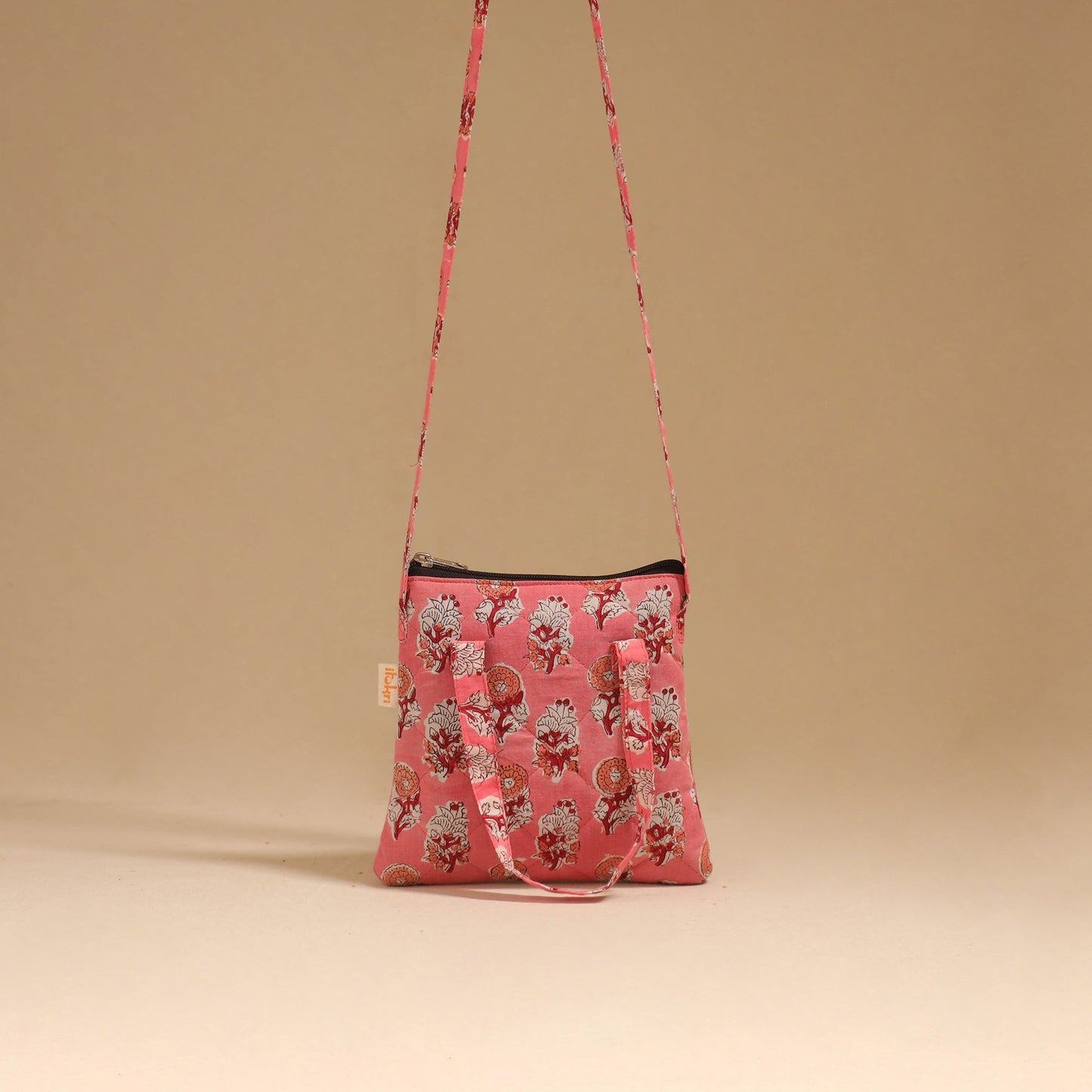 Handcrafted quilted sling bag 12