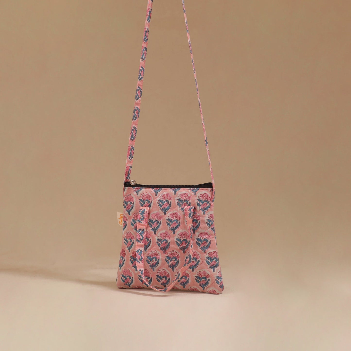 Handcrafted quilted sling bag 12