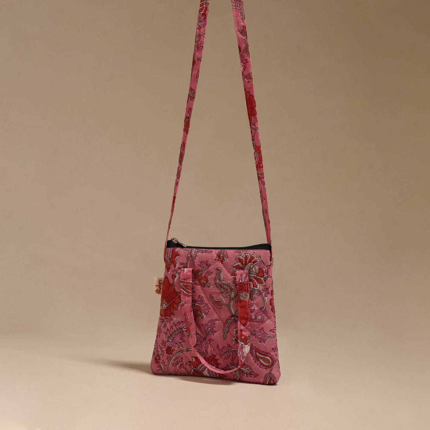 Handcrafted quilted sling bag 13