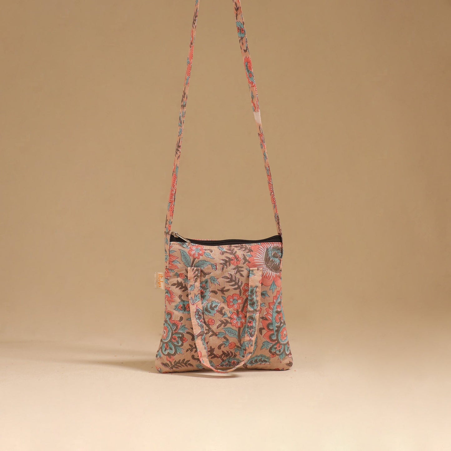 Handcrafted quilted sling bag 15