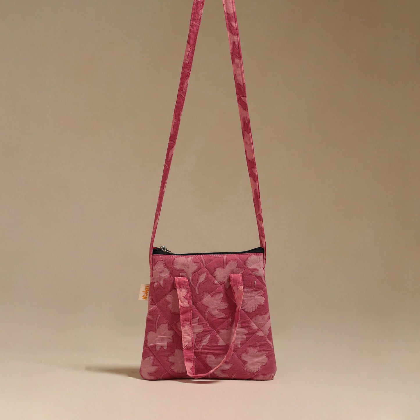 Handcrafted quilted sling bag 16