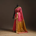 Pink - handloom buti maheshwari saree with thread zari