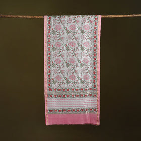 Handloom chanderi silk sanganeri stole 14 - handcrafted