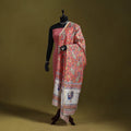 Peach - handloom chanderi silk hand sanganeri dupatta 18