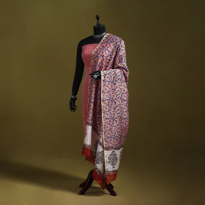 Pink - handloom chanderi silk hand sanganeri dupatta 49