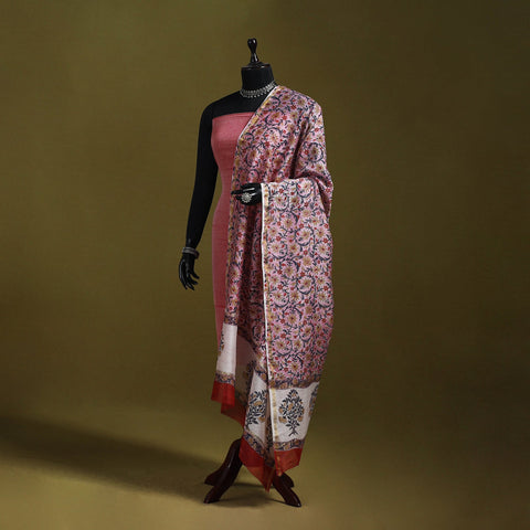 Pink - handloom chanderi silk hand sanganeri dupatta 49