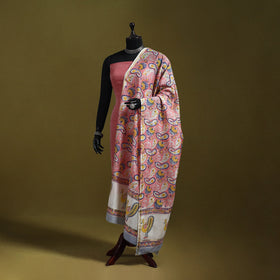 Pink - handloom chanderi silk hand sanganeri dupatta 28