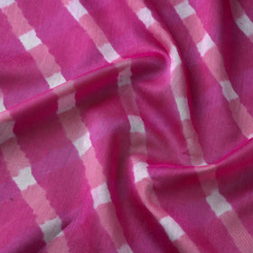Pink Handloom Chanderi Silk Mothra Tie-Dye Leheriya Fabric