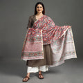 Buy Handloom Chanderi Silk Sanganeri Print Dupatta