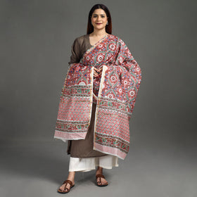 Buy Handloom Chanderi Silk Sanganeri Print Dupatta