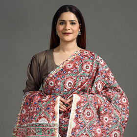 Buy Handloom Chanderi Silk Sanganeri Print Dupatta