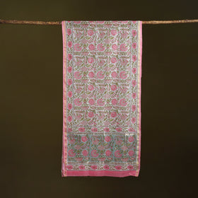 Handloom chanderi silk sanganeri stole 15 - handcrafted