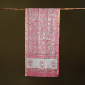 Handloom chanderi silk sanganeri stole 19 - handcrafted