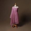 Handloom chanderi silk thread work 3pc unstitched dress