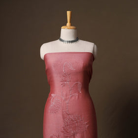 Handloom chanderi silk thread work 3pc unstitched dress