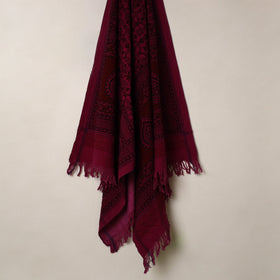 Buy Pink Handloom Cotton Bagh Print Towel