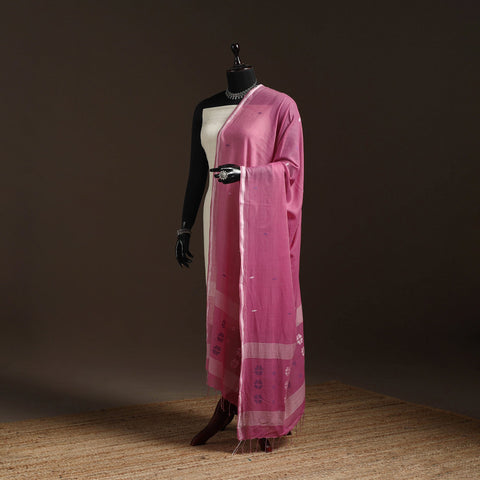 Handloom cotton bengal jamdani dupatta 01 - handcrafted