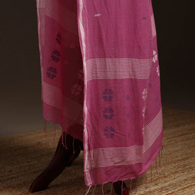 Handloom cotton bengal jamdani dupatta 01 - handcrafted