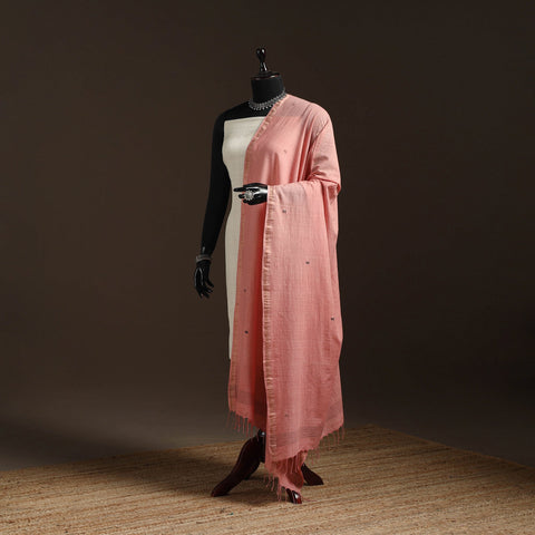 Handloom cotton bengal jamdani dupatta 03 - handcrafted
