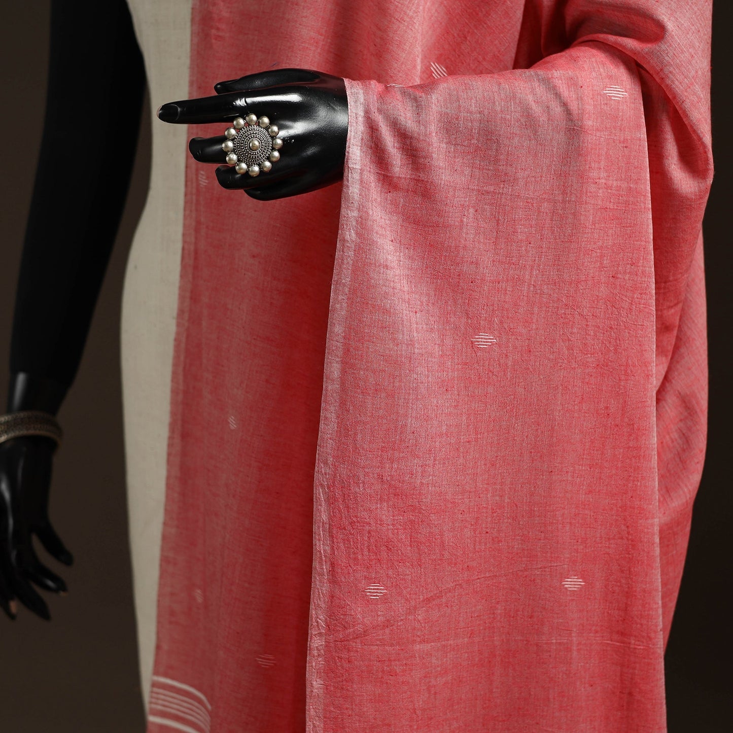 Handloom cotton bengal jamdani dupatta 08 - handcrafted