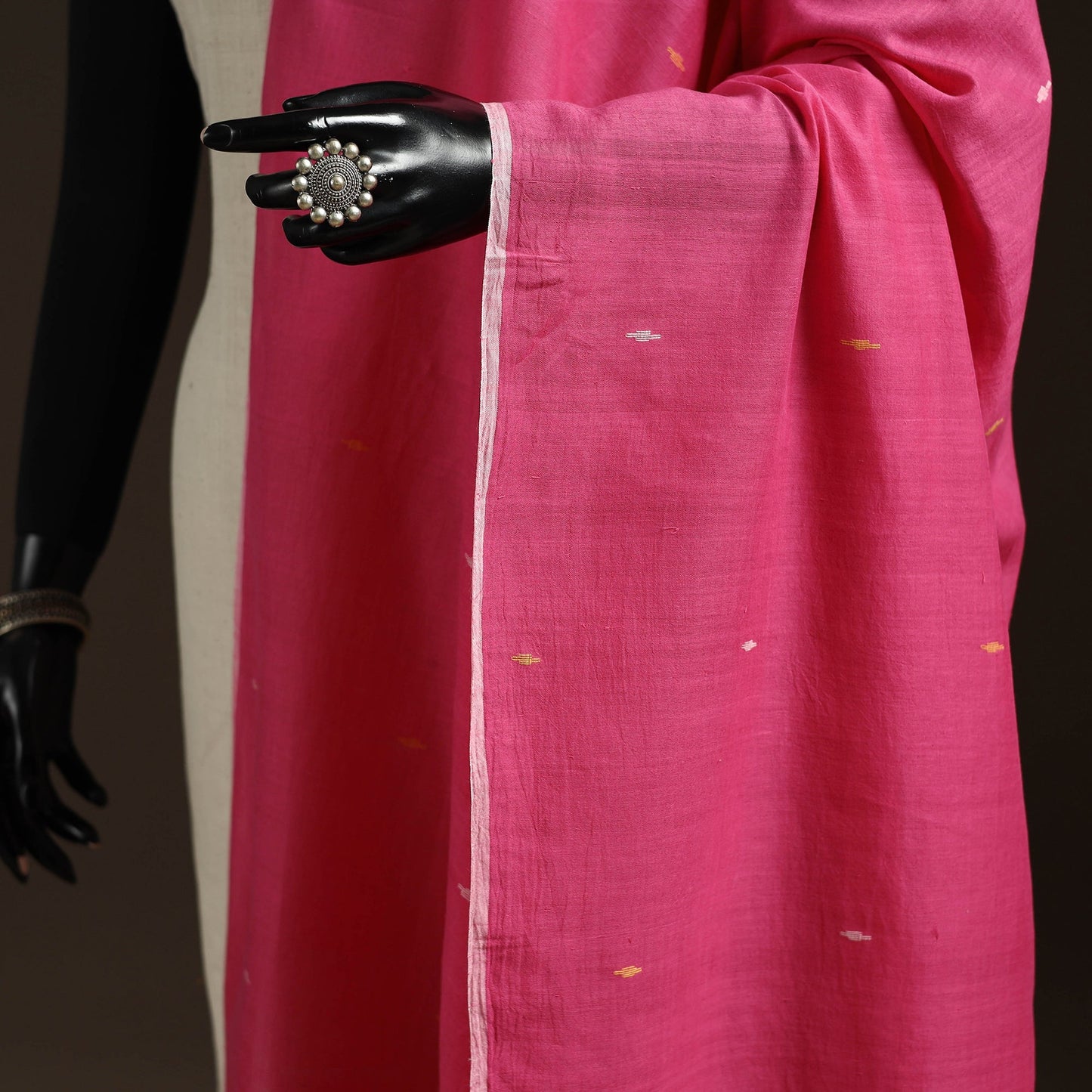 Handloom cotton bengal jamdani dupatta 24 - handcrafted