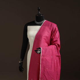 Handloom cotton bengal jamdani dupatta 38 - handcrafted