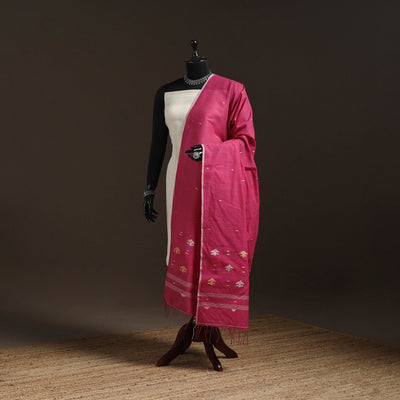 Handloom cotton bengal jamdani dupatta 38 - handcrafted