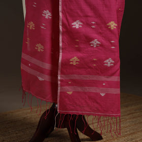 Handloom cotton bengal jamdani dupatta 38 - handcrafted