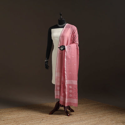 Handloom cotton bengal jamdani dupatta 39 - handcrafted