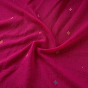 Pink Handloom Cotton Bengal Jamdani Fabric