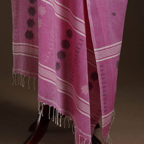 Pink - handloom cotton burdwan jamdani dupatta 07