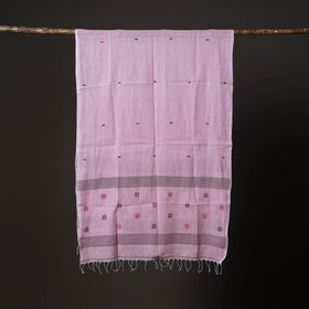 Handloom cotton burdwan jamdani stole with tassels 07