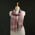 Handloom cotton burdwan jamdani stole with tassels 14