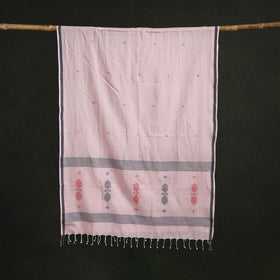 Handloom cotton burdwan jamdani stole with tassels 22