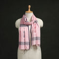 Handloom cotton burdwan jamdani stole with tassels 22