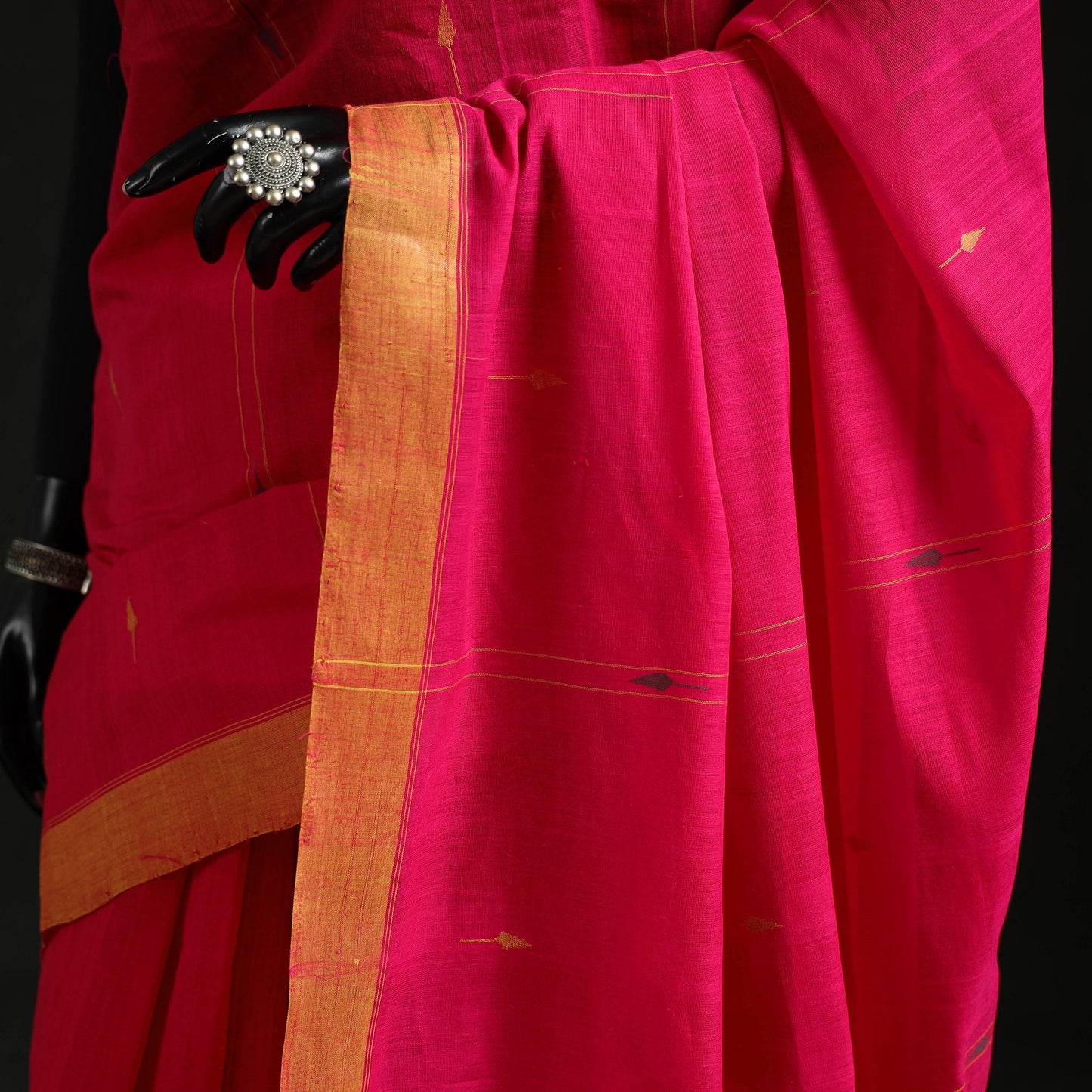 Pink - handloom cotton buti srikakulam jamdani saree 01