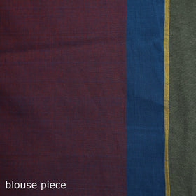Maroon - handloom cotton buti srikakulam jamdani saree 10