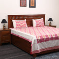 Handloom cotton double pochampally ikat bed sheet set (108
