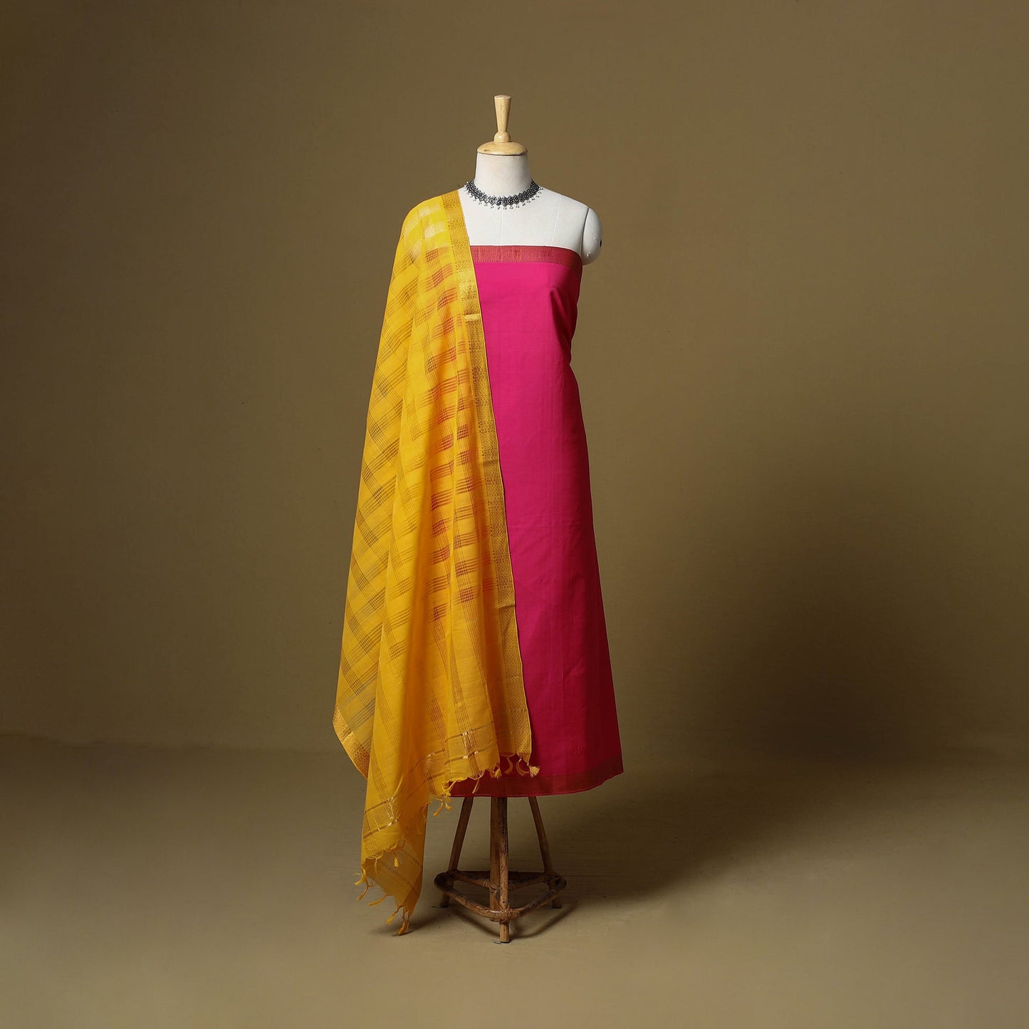 Handloom cotton mangalagiri 3pc unstitched dress material