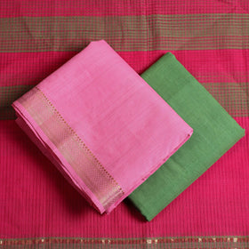  Pink 3pc Handloom Cotton Mangalagiri Dress Material