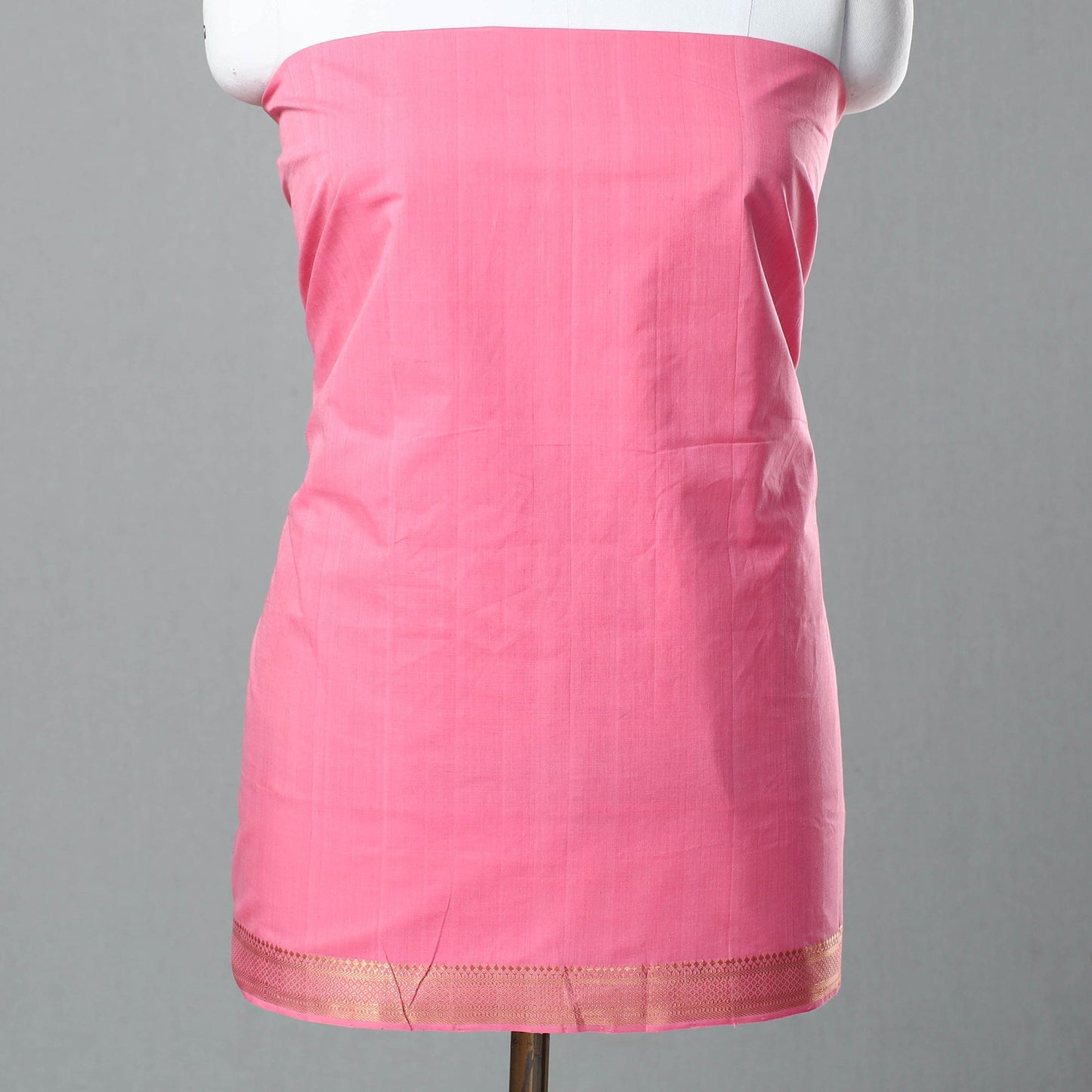  Pink 3pc Handloom Cotton Mangalagiri Dress Material