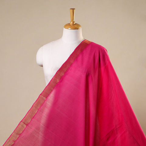 Pink - handloom cotton mangalagiri fabric with zari border