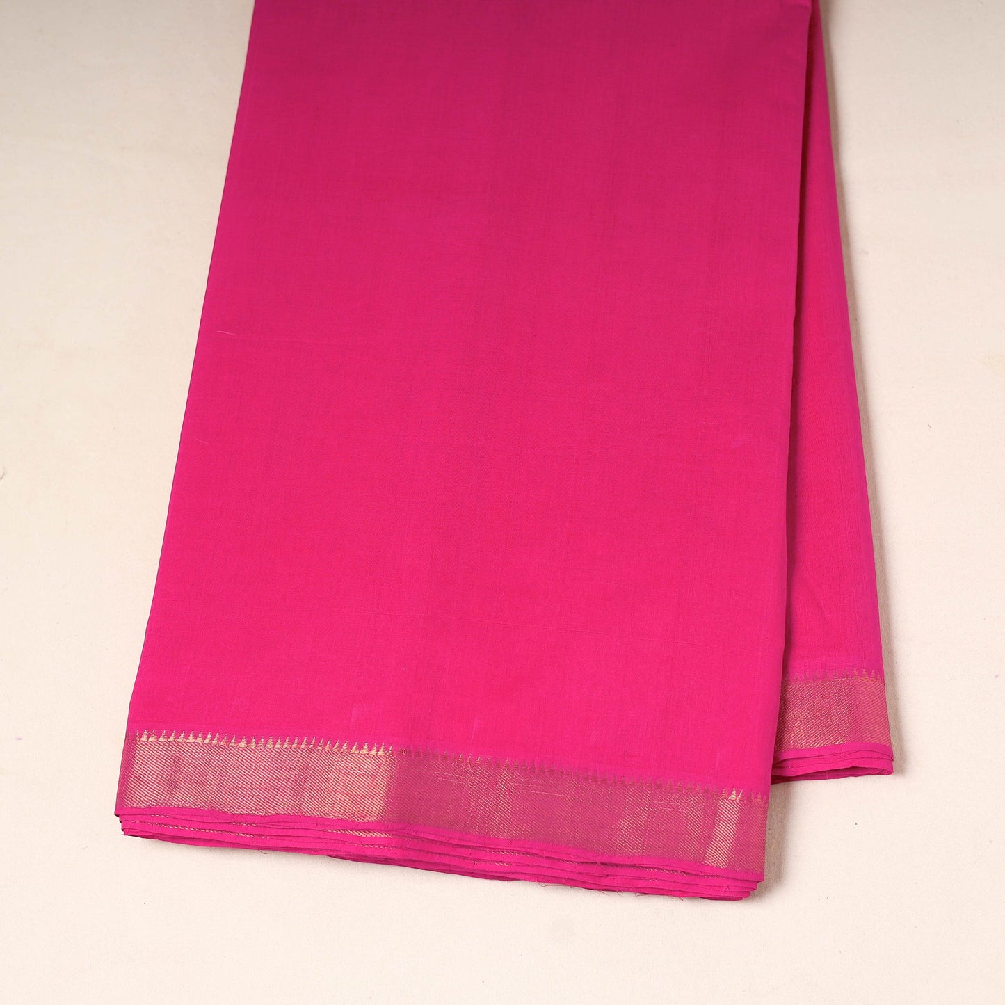 Pink - handloom cotton mangalagiri fabric with zari border