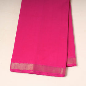 Pink - handloom cotton mangalagiri fabric with zari border
