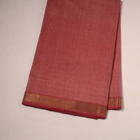 Pink - handloom cotton mangalagiri fabric with zari border