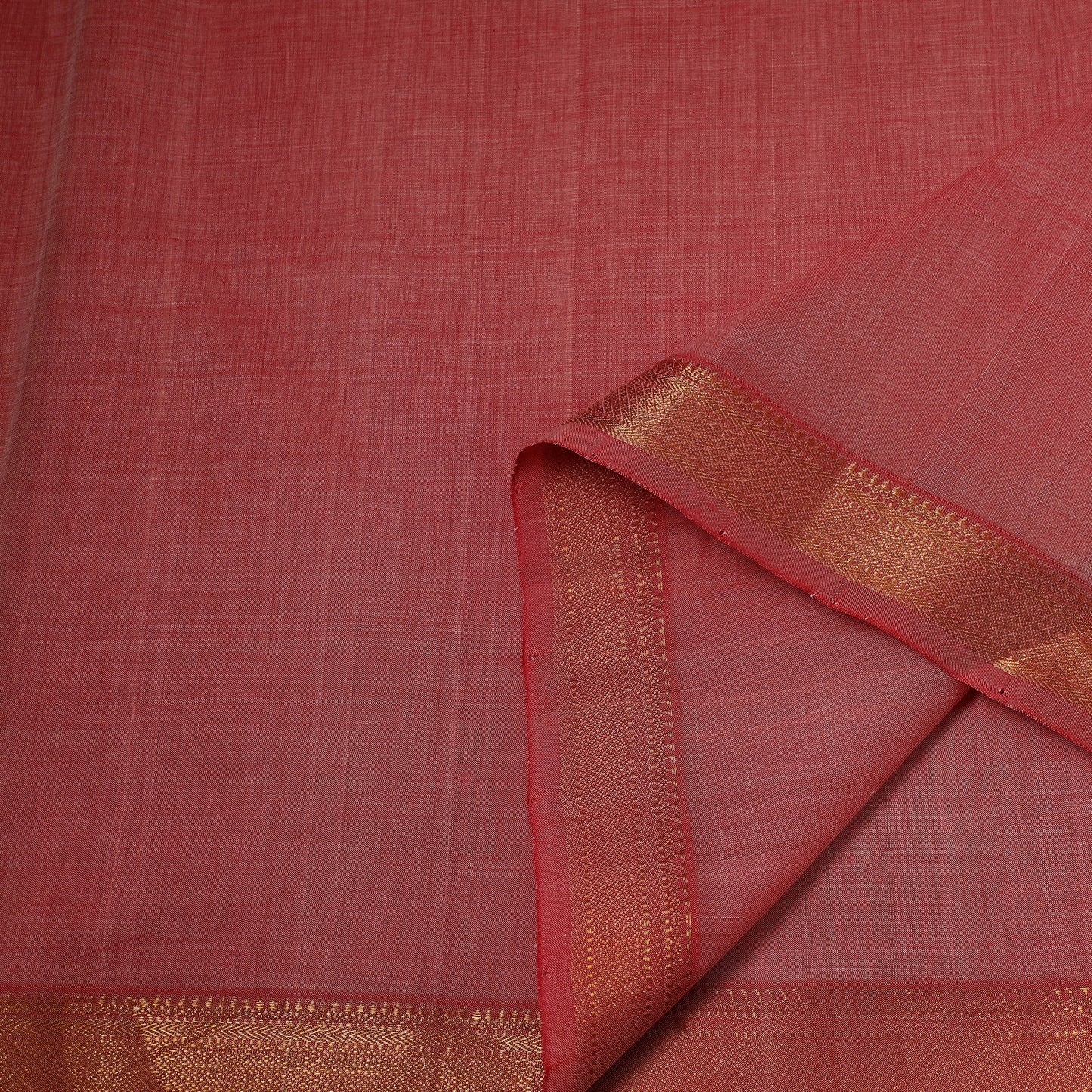 Pink - handloom cotton mangalagiri fabric with zari border