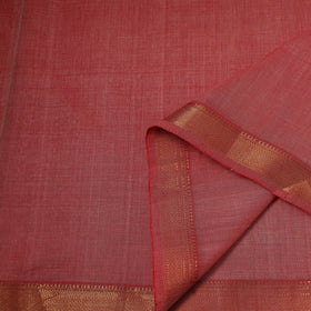 Pink - handloom cotton mangalagiri fabric with zari border