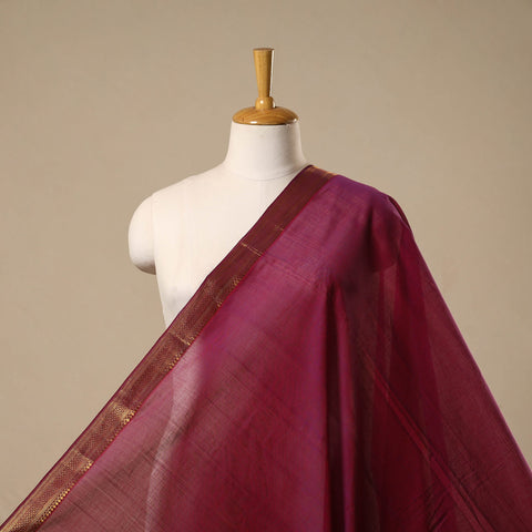 Pink - handloom cotton mangalagiri fabric with zari border