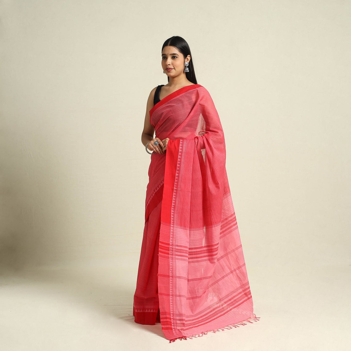 Buy Pink Handloom Cotton Mangalagiri Saree