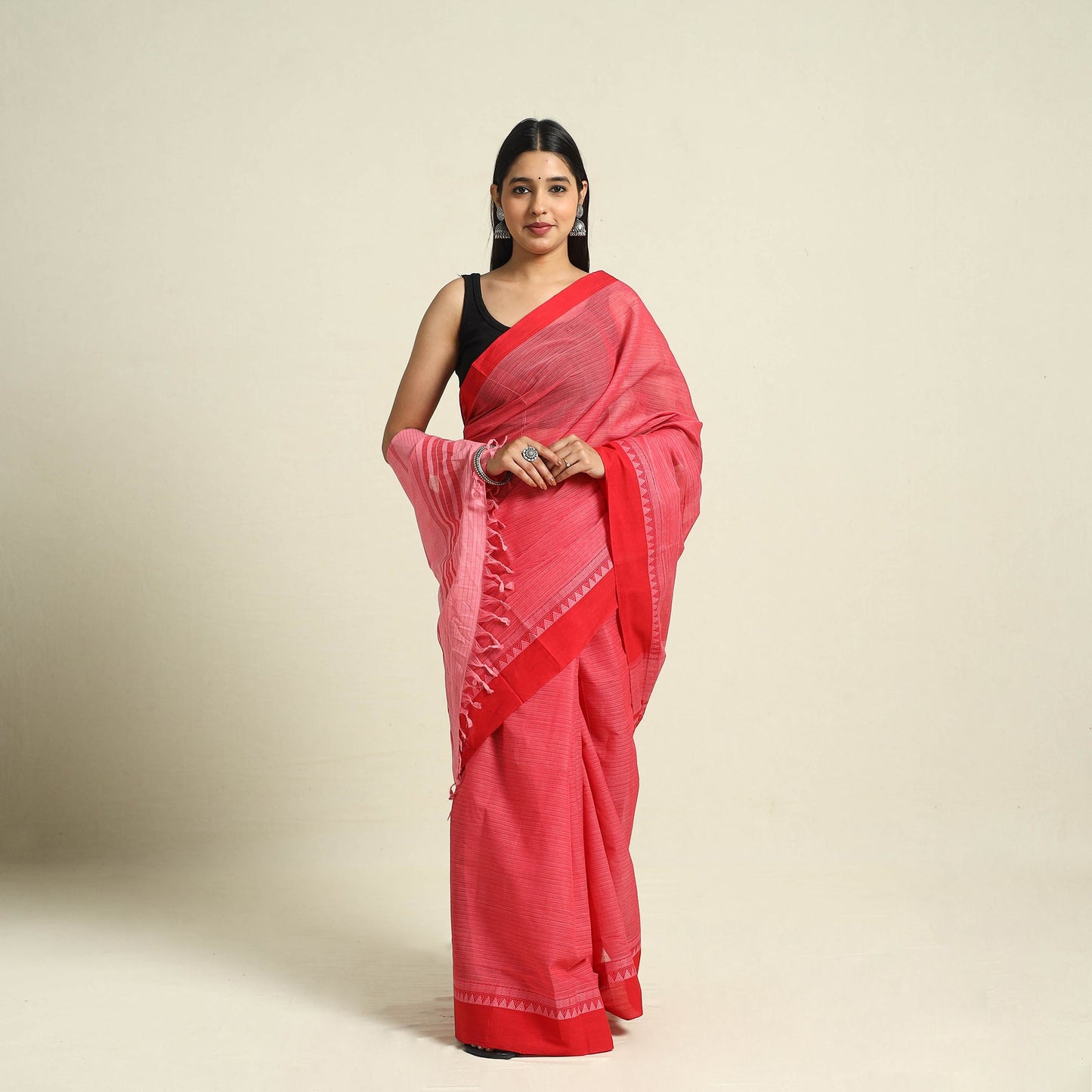 Buy Pink Handloom Cotton Mangalagiri Saree